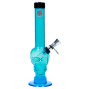JM Plastics Skull Base with Pull Slide Acrylic Water Pipe - 8 in.