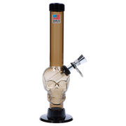 JM Plastics Skull Base with Pull Slide Acrylic Water Pipe - 8 in.
