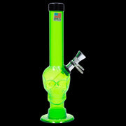 JM Plastics Skull Base with Pull Slide Acrylic Water Pipe - 8 in.