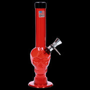 JM Plastics Skull Base with Pull Slide Acrylic Water Pipe - 8 in.