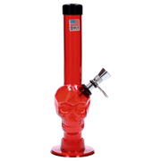JM Plastics Skull Base with Pull Slide Acrylic Water Pipe - 8 in.