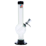 JM Plastics Alien Base with Pull Slide Acrylic Water Pipe - 8 in.