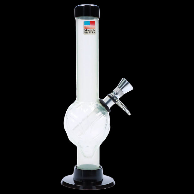 JM Plastics Alien Base with Pull Slide Acrylic Water Pipe - 8 in.