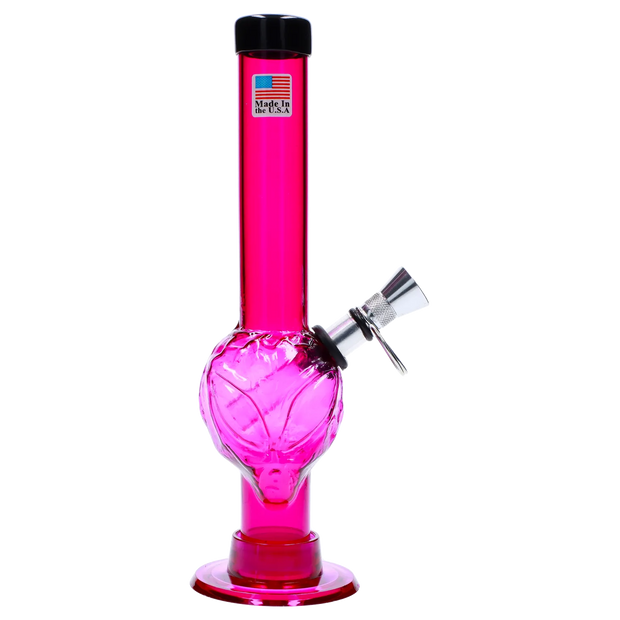 JM Plastics Alien Base with Pull Slide Acrylic Water Pipe - 8 in.