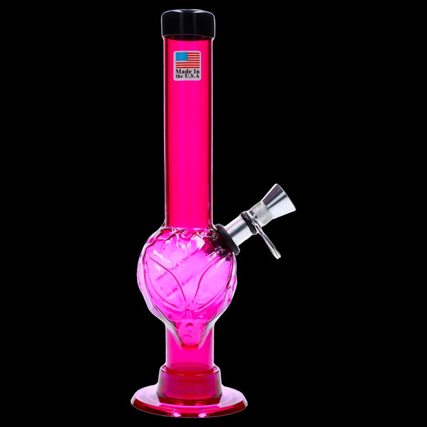 JM Plastics Alien Base with Pull Slide Acrylic Water Pipe - 8 in.