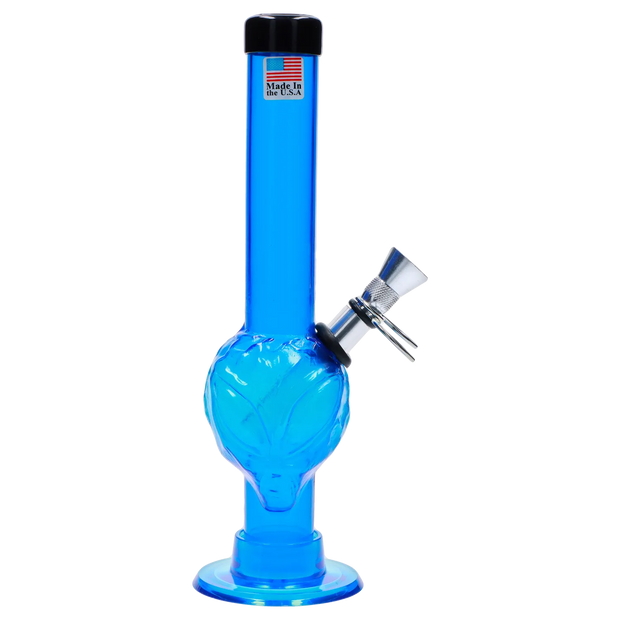 JM Plastics Alien Base with Pull Slide Acrylic Water Pipe - 8 in.