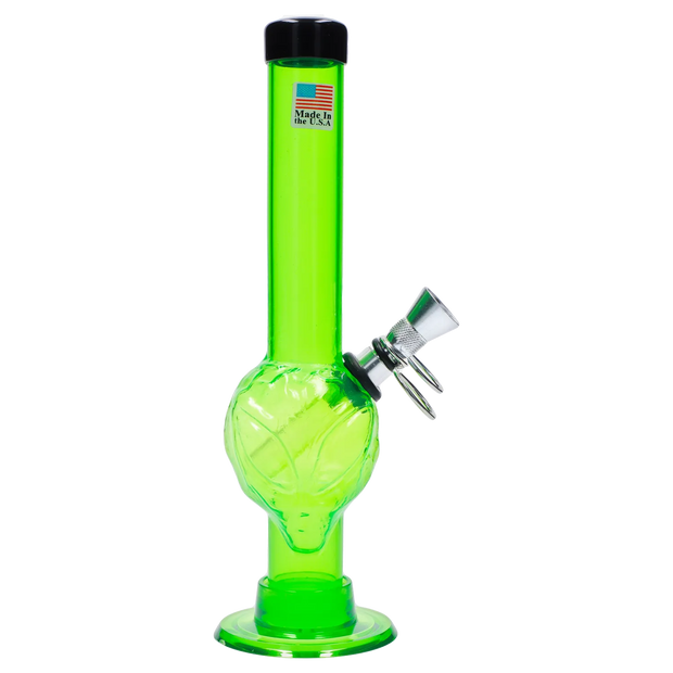 JM Plastics Alien Base with Pull Slide Acrylic Water Pipe - 8 in.