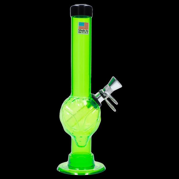 JM Plastics Alien Base with Pull Slide Acrylic Water Pipe - 8 in.