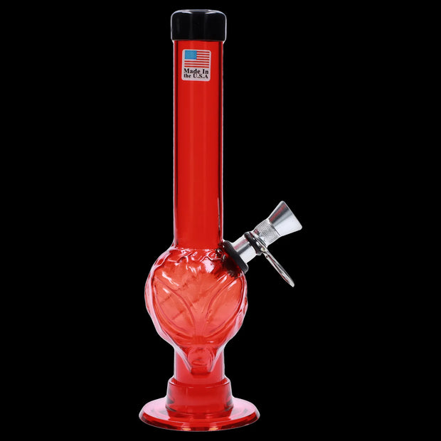 JM Plastics Alien Base with Pull Slide Acrylic Water Pipe - 8 in.