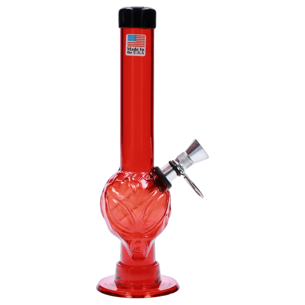 JM Plastics Alien Base with Pull Slide Acrylic Water Pipe - 8 in.
