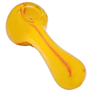 Valiant Frit Glass with Rasta Line Spoon Pipe - 4.5 in.
