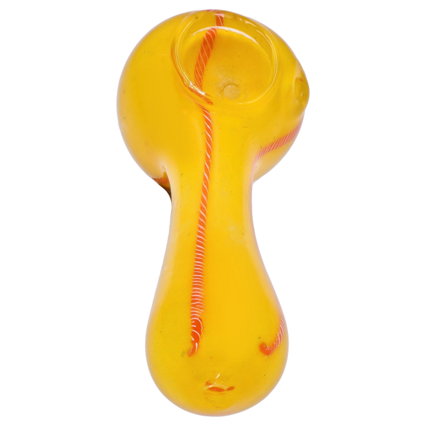 Valiant Frit Glass with Rasta Line Spoon Pipe - 4.5 in.