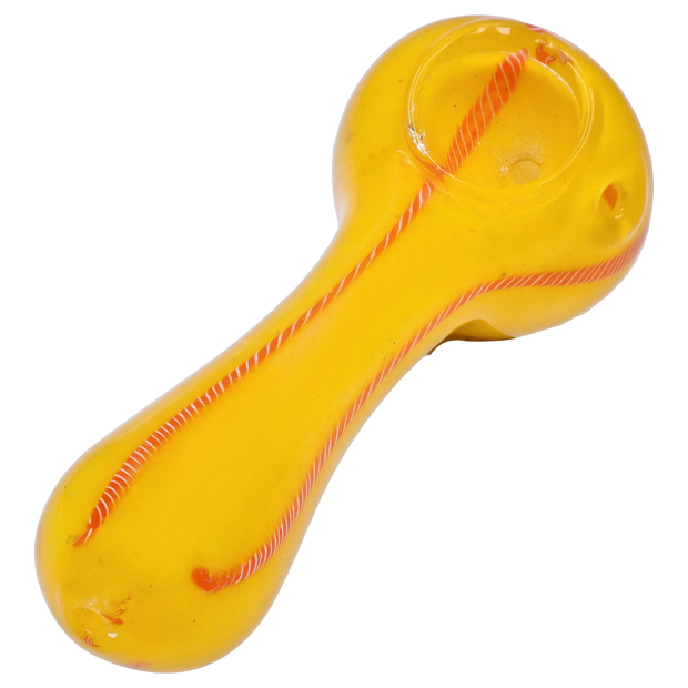 Valiant Frit Glass with Rasta Line Spoon Pipe - 4.5 in.