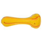 Valiant Frit Glass with Rasta Line Spoon Pipe - 4.5 in.