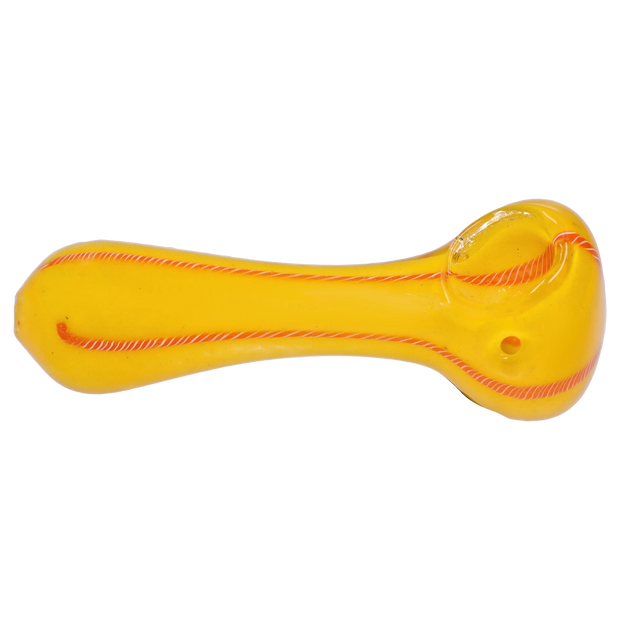 Valiant Frit Glass with Rasta Line Spoon Pipe - 4.5 in.