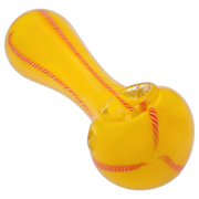 Valiant Frit Glass with Rasta Line Spoon Pipe - 4.5 in.