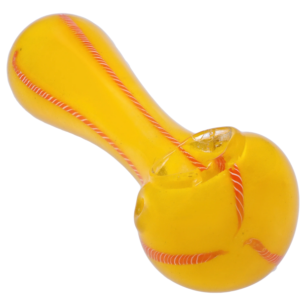 Valiant Frit Glass with Rasta Line Spoon Pipe - 4.5 in.