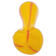 Valiant Frit Glass with Rasta Line Spoon Pipe - 4.5 in.