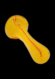 Valiant Frit Glass with Rasta Line Spoon Pipe - 4.5 in.
