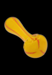 Valiant Frit Glass with Rasta Line Spoon Pipe - 4.5 in.
