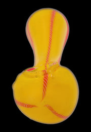 Valiant Frit Glass with Rasta Line Spoon Pipe - 4.5 in.