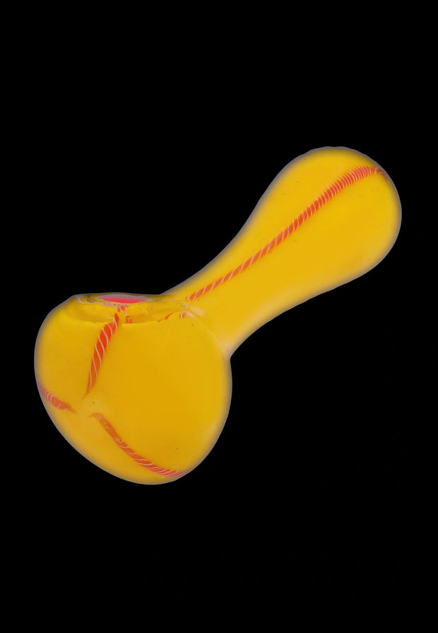 Valiant Frit Glass with Rasta Line Spoon Pipe - 4.5 in.