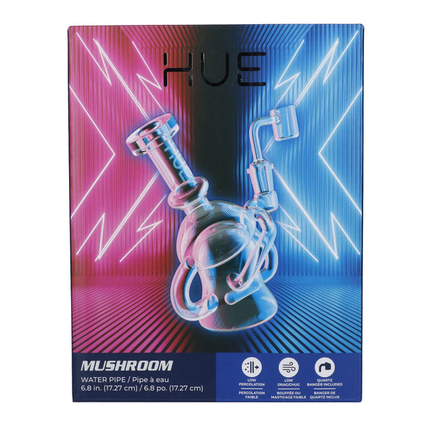 Hue - Mushroom Dab Rig Clear - 6.8"