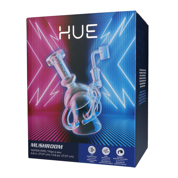 Hue - Mushroom Dab Rig Clear - 6.8"
