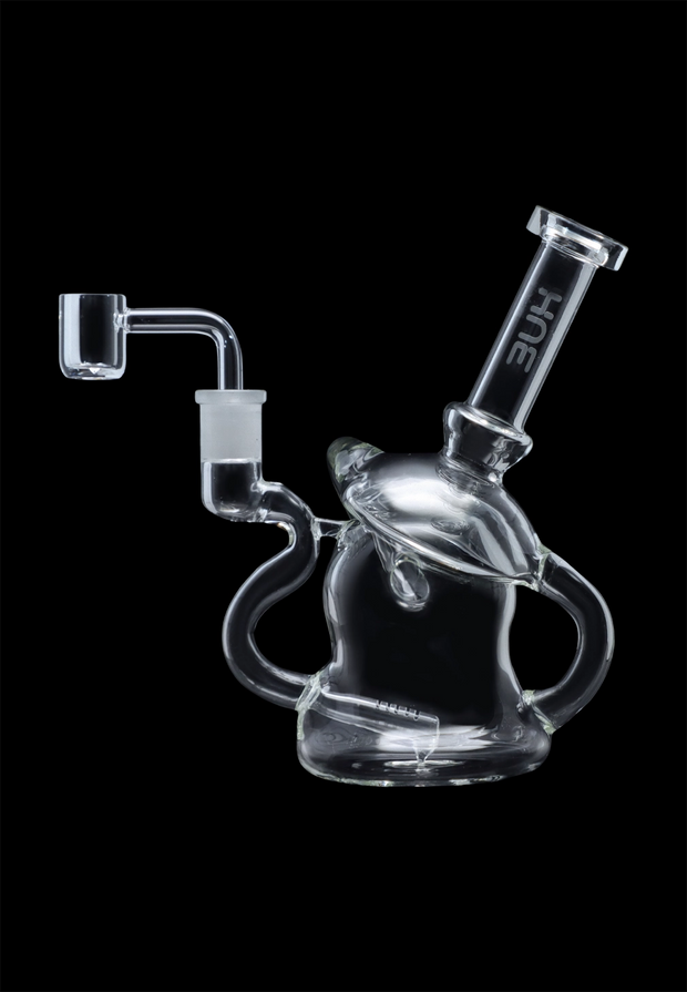 Hue - Mushroom Dab Rig Clear - 6.8"
