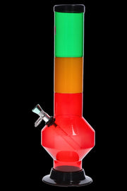 JM Plastics Rasta Geometric with Pull Slide Acrylic Water Pipe