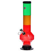 JM Plastics Rasta Geometric with Pull Slide Acrylic Water Pipe