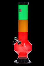 JM Plastics Rasta Geometric with Pull Slide Acrylic Water Pipe
