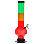 JM Plastics Rasta Geometric with Pull Slide Acrylic Water Pipe