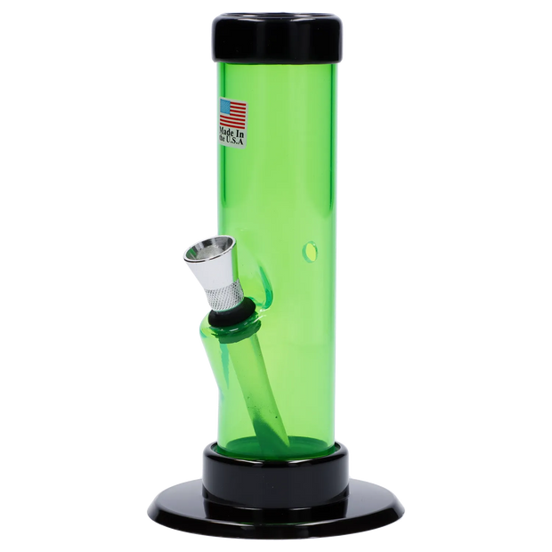 JM Plastics Mini Straight Tube with Carb Hole Acrylic Water Pipe - 6 in.