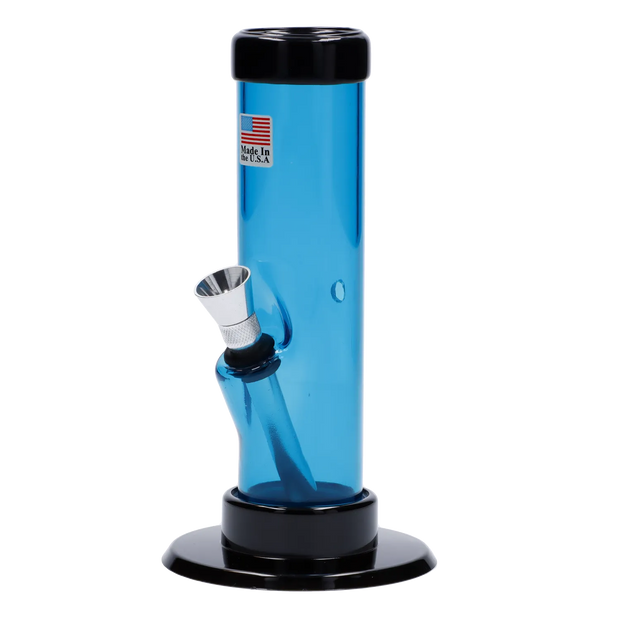 JM Plastics Mini Straight Tube with Carb Hole Acrylic Water Pipe - 6 in.