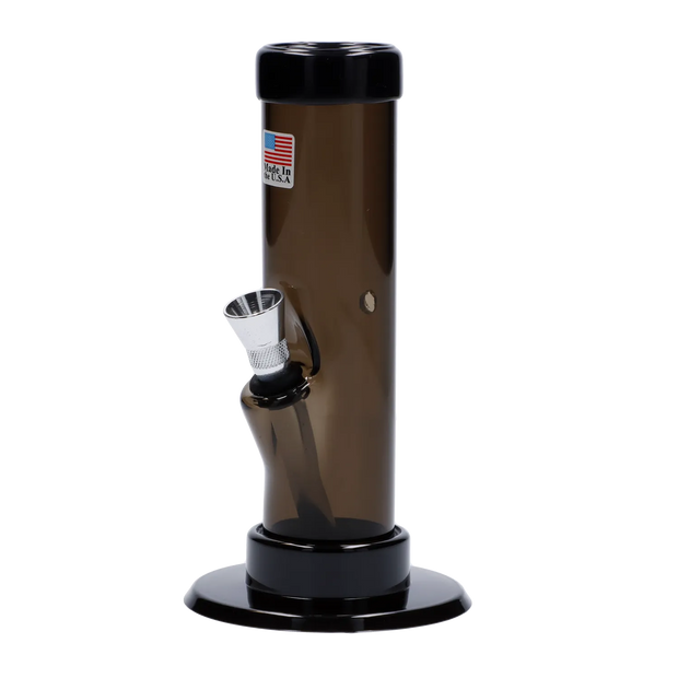 JM Plastics Mini Straight Tube with Carb Hole Acrylic Water Pipe - 6 in.