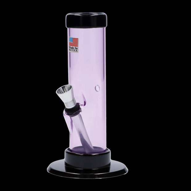 JM Plastics Mini Straight Tube with Carb Hole Acrylic Water Pipe - 6 in.