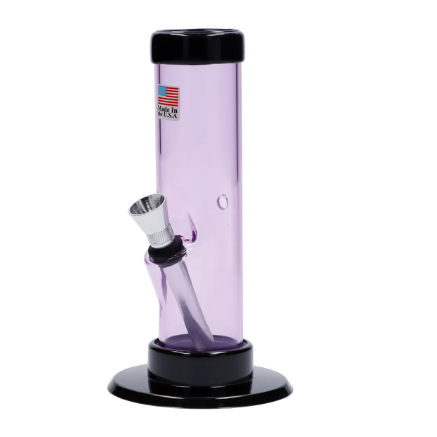 JM Plastics Mini Straight Tube with Carb Hole Acrylic Water Pipe - 6 in.