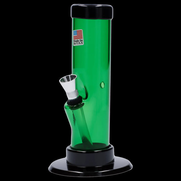 JM Plastics Mini Straight Tube with Carb Hole Acrylic Water Pipe - 6 in.