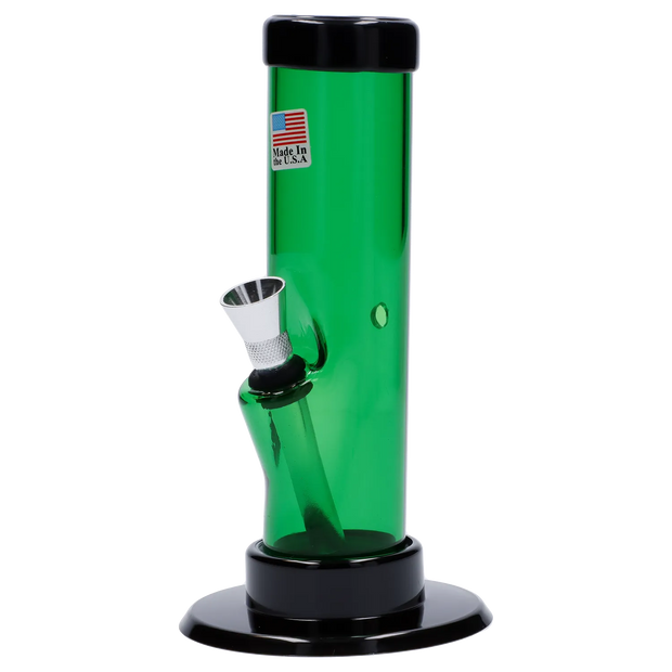 JM Plastics Mini Straight Tube with Carb Hole Acrylic Water Pipe - 6 in.