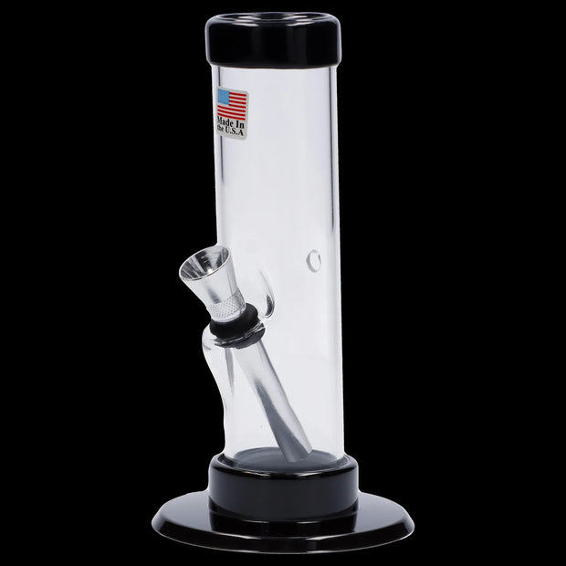 JM Plastics Mini Straight Tube with Carb Hole Acrylic Water Pipe - 6 in.