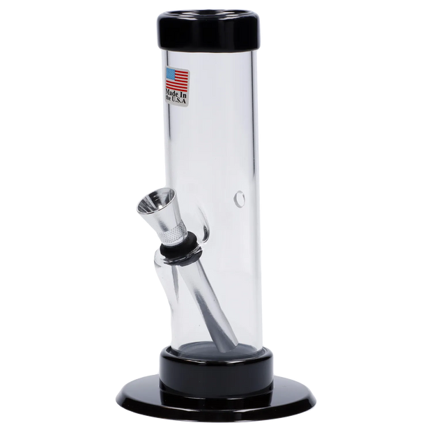 JM Plastics Mini Straight Tube with Carb Hole Acrylic Water Pipe - 6 in.