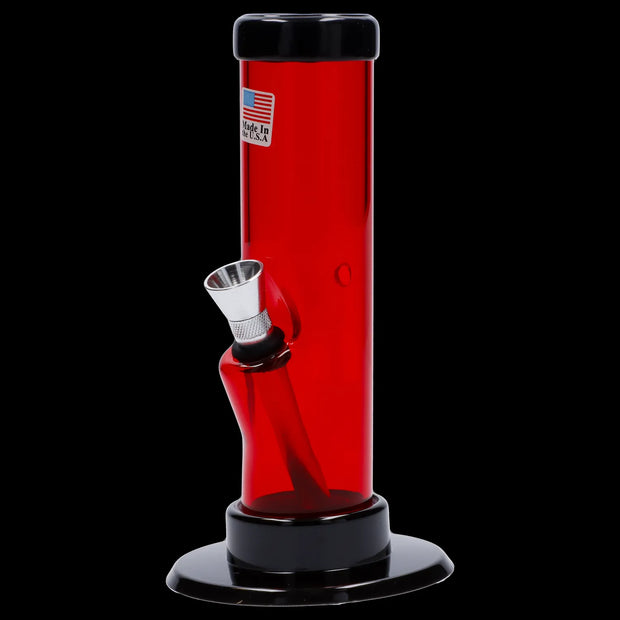 JM Plastics Mini Straight Tube with Carb Hole Acrylic Water Pipe - 6 in.