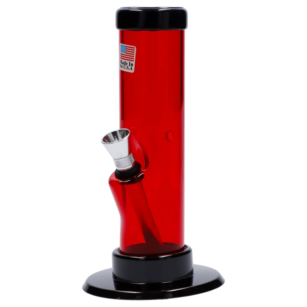 JM Plastics Mini Straight Tube with Carb Hole Acrylic Water Pipe - 6 in.