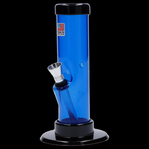 JM Plastics Mini Straight Tube with Carb Hole Acrylic Water Pipe - 6 in.