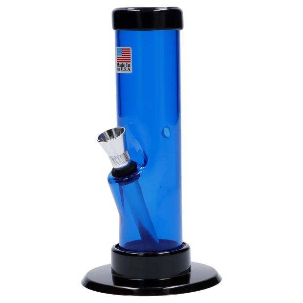 JM Plastics Mini Straight Tube with Carb Hole Acrylic Water Pipe - 6 in.