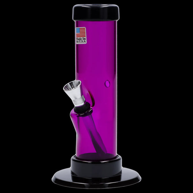 JM Plastics Mini Straight Tube with Carb Hole Acrylic Water Pipe - 6 in.