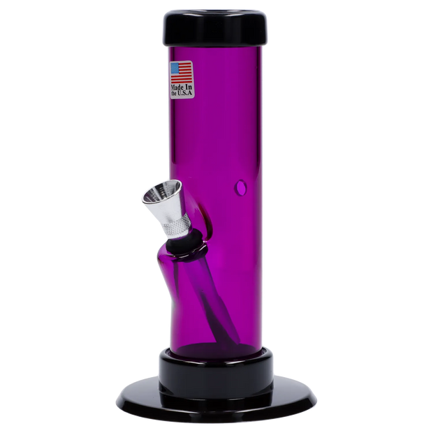 JM Plastics Mini Straight Tube with Carb Hole Acrylic Water Pipe - 6 in.