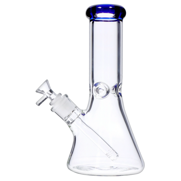Beaker with Colour Mouthpiece & Ice Pinch Water Pipe - Blue - 10 in.