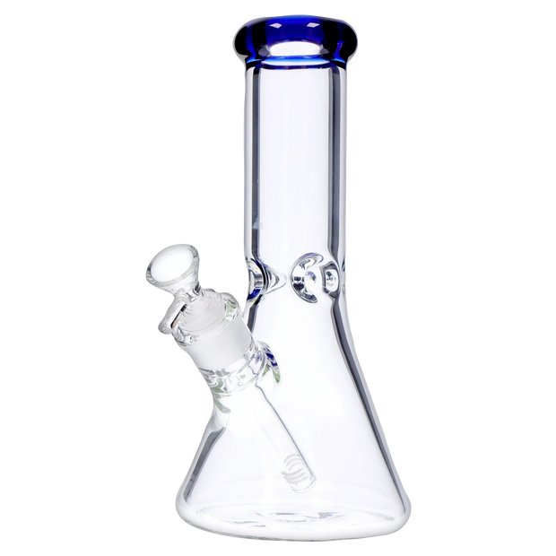 Beaker with Colour Mouthpiece & Ice Pinch Water Pipe - Blue - 10 in.